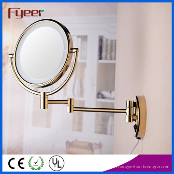 Fyeer Ultra Thin plegable dorado espejo de maquillaje LED (M1208GTF)